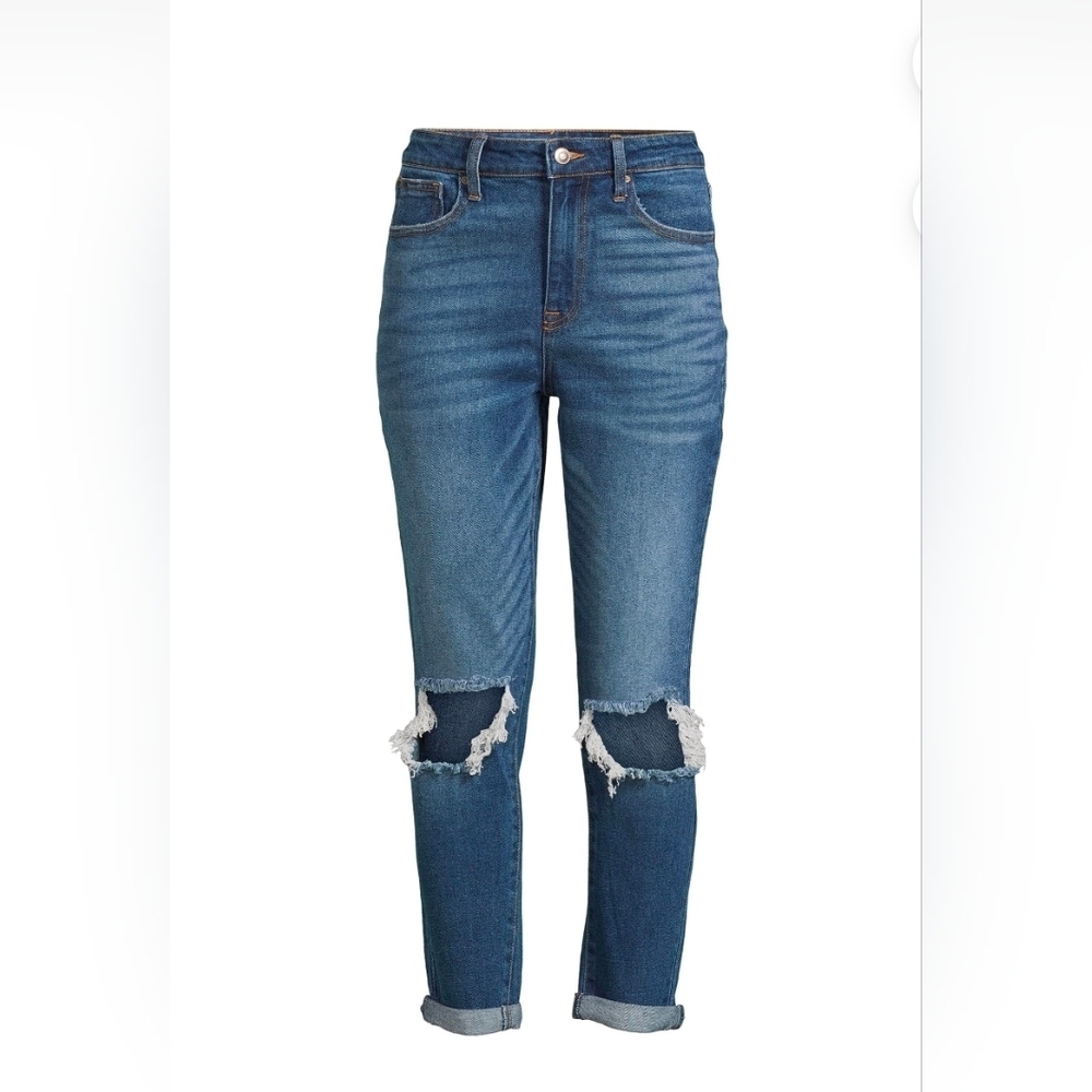 No Boundaries NWT Juniors Super High Rise Destructed Mom Jeans 981